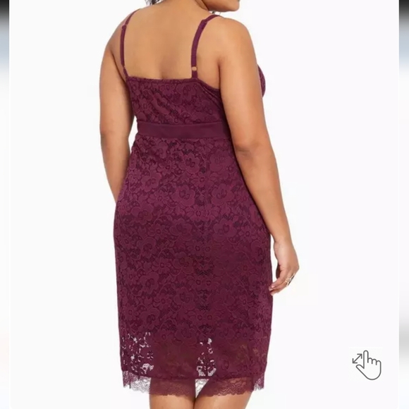 NWT Torrid Burgundy Lace Sleeveless Midi Sundress Sz 3 - Picture 13 of 16